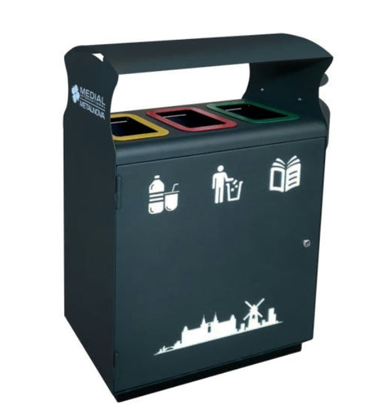 Contenitore Raccolta Differenziata a 3 Sezioni Medial Amsterdam