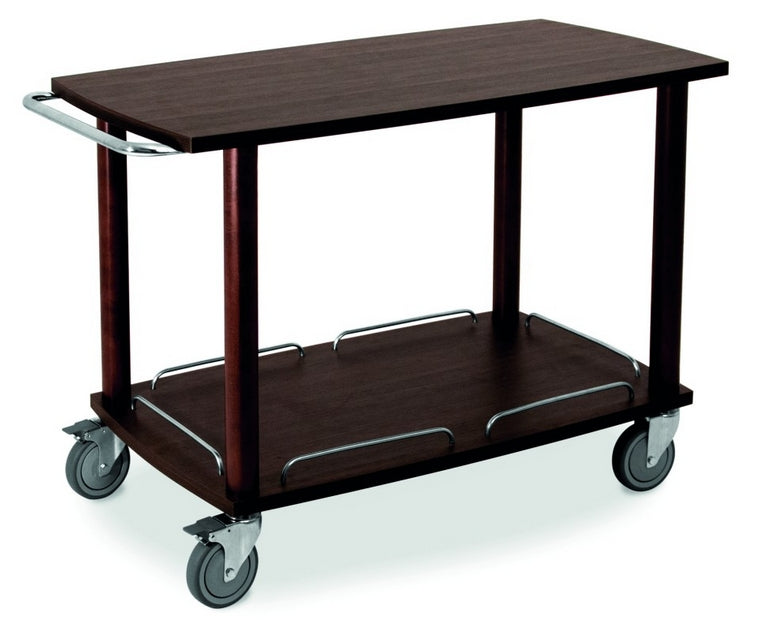 Carrello per Ristorazione in Legno Rifinito a 2 Piani Metalcarrelli