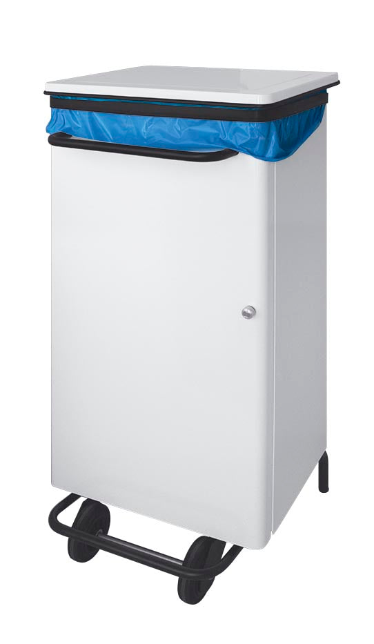 Pattumiera Rettangolare in Metallo Laccato Con Coperchio a Pedale