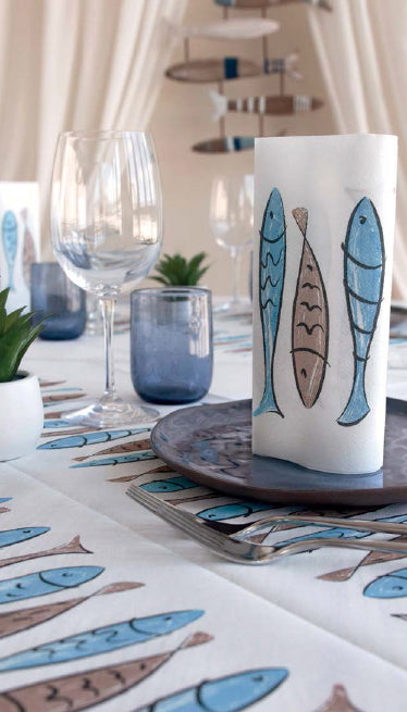 Tovaglioli 40x40 Airlaid Packservice Mono Alici Azzurro 800 Pezzi