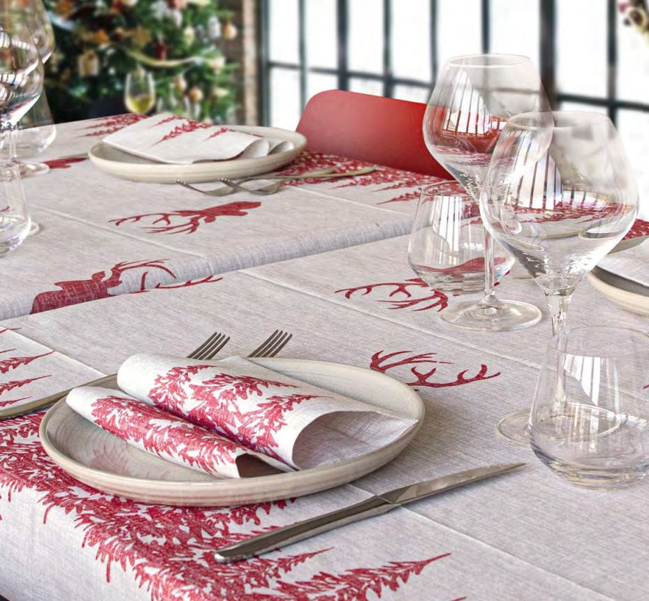 Tovaglietta Natalizia Runner You & Me 120x48 Spunlace Packservice Alpe Rosso 160 Pezzi