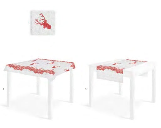 Tovaglietta Natalizia Runner You & Me 120x48 Spunlace Packservice Alpe Rosso 160 Pezzi