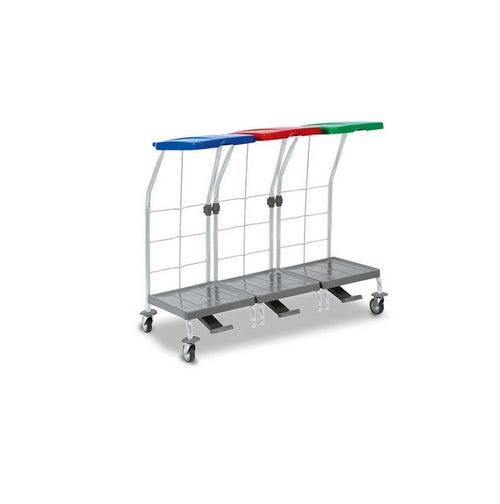 Carrello Portabiancheria Triplo Con Pedale e Coperchi Filmop R9178