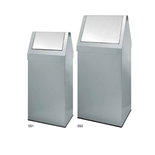 Contenitore Rettangolare In Metallo Laccato o Acciaio Inox con Coperchio Basculante Inox