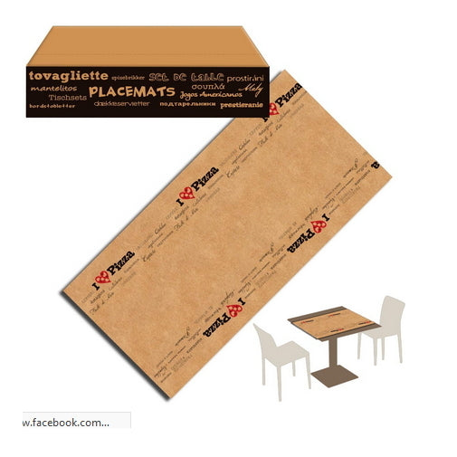 Tovaglietta Runner You & Me 50x80 Carta Kraft Avana Packservice Rustico Pizza 750 Pezzi