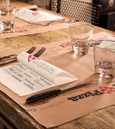 Tovaglietta Runner You & Me 50x80 Carta Kraft Avana Packservice Rustico Pizza 750 Pezzi