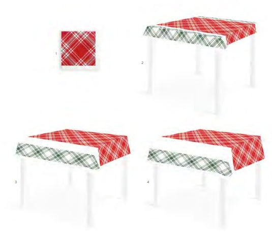 Tovaglia Natalizia 140x140 Airlaid Packservice Plus Scots 60 Pezzi
