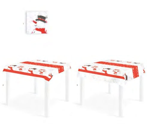 Tovaglia Natalizia 120x120 Spunlace Packservice Micro Snowman 80 Pezzi
