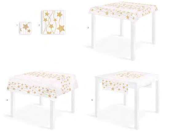 Tovaglietta Natalizia Runner You & Me 120x48 Spunlace Packservice Starry Oro 160 Pezzi
