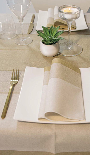 Tovaglia 120x120 Airlaid Packservice Plus Stoff Oro 100 Pezzi