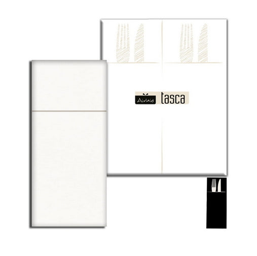 Tovagliolo Con Tasca Portaposate 40x32 Airlaid Packservice Mono Color Bianco 1200 Pezzi