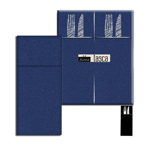 Tovagliolo Con Tasca Portaposate 40x32 Airlaid Packservice Plus Color Blue 1200 Pezzi