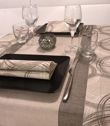 Tovaglietta Runner You & Me 120x48 Spunlace Packservice Round Nero 200 Pezzi