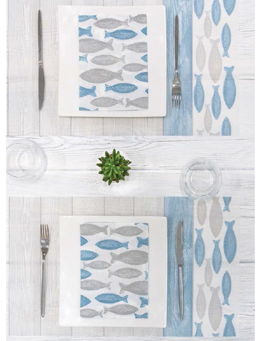 Tovaglioli 40x30 Airlaid Packservice Plus Nice Mediterraneo Azzurro 1200 Pezzi