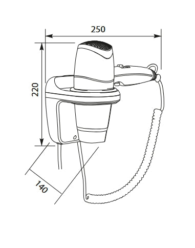 Asciugacapelli Elettrico Con Base Murale Vama Comfort Pro