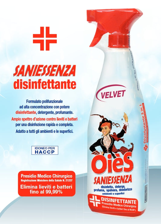 Disinfettante Saniessenza Oies Velvet 750ml x 12 pezzi