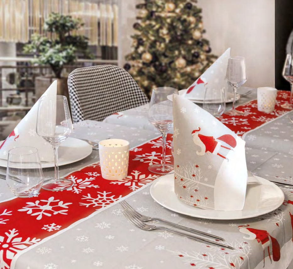 Tovaglia Natalizia 100x100 Airlaid Packservice Plus Babbo Natale 100 Pezzi
