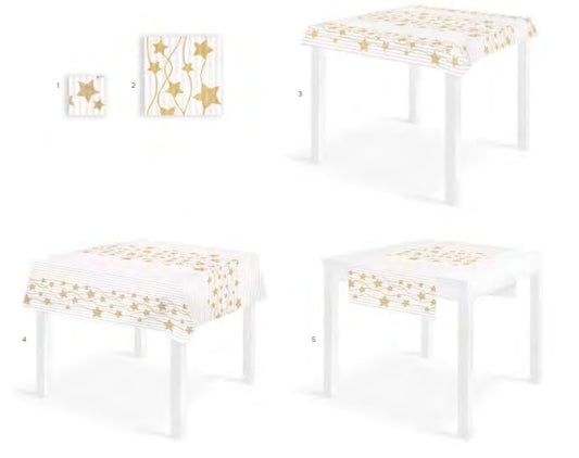 Tovaglietta Natalizia Runner You & Me 120x48 Spunlace Packservice Starry Oro 160 Pezzi
