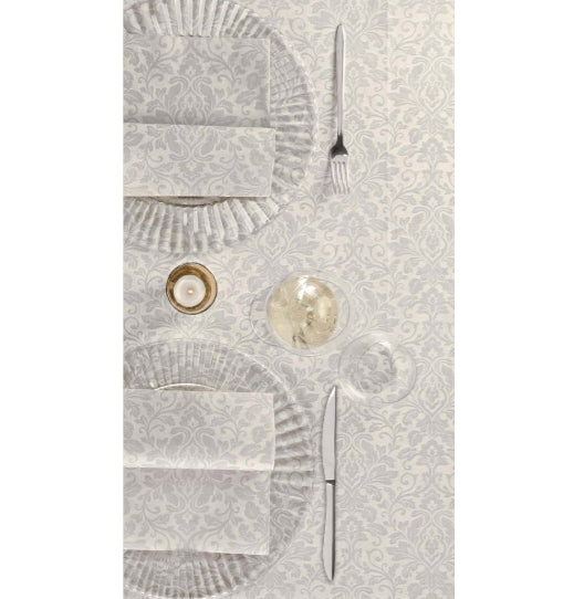 Tovaglia 100x100 Spunlace Packservice Micro Baroque Avorio 80 Pezzi